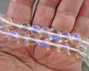 Mermaid Glass Holographic Beads 8mm Clear (C044)