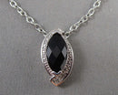 Black Onyx Gemstone Pendant 925 Sterling Silver (Vintage) H131-24