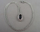 Black Onyx Gemstone Pendant 925 Sterling Silver (Vintage) H131-24