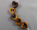 Tigers Eye Heart Beads 10mm (C518)