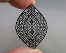 Black Stainless Steel Filigree Pendant Charms 4pc C603