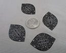 Black Stainless Steel Filigree Pendant Charms 4pc C603