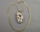 Agate Druzy Gemstone Pendant Necklace (Vintage) H132-4