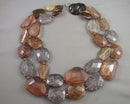 Crackle Bead Statement Necklace Vintage H132-5