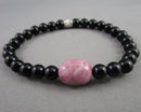 Obsidian Gemstone Bracelet (Vintage) H132-6