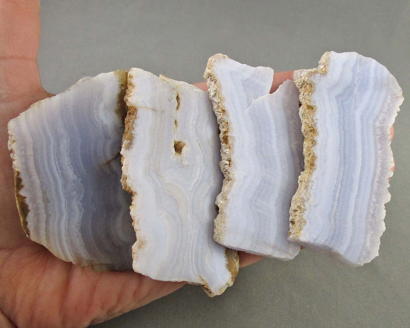 Blue Lace Agate Stone Slice 1pc Z023