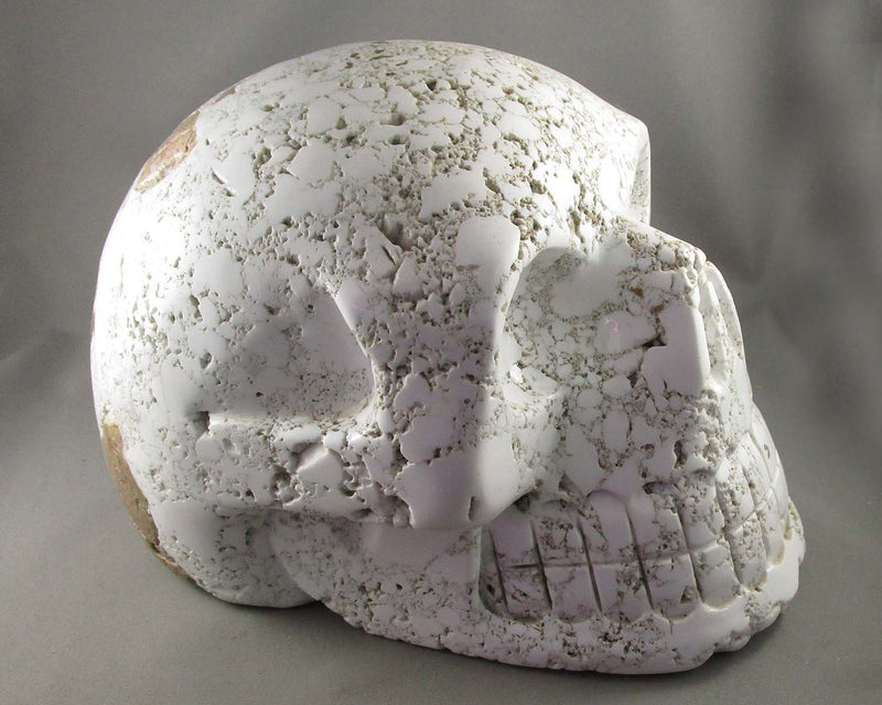 50% OFF!  GIANT White Howlite Stone Skull 1pc (ST1)