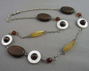Mother of Pearl Gemstone Necklace (Vintage) H132-14
