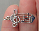 Music Note Pendant 925 Sterling Silver (Vintage) H132-16