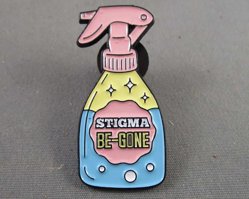 "Stigma Be-Gone" Spray Bottle Enamel Pin 1pc (BIN 73)