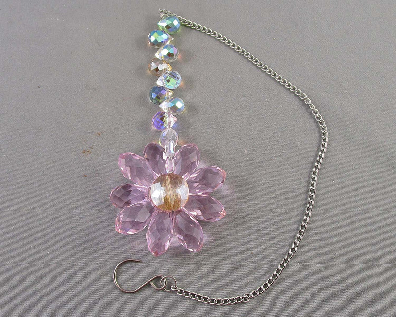 Purple Crystal Flower Prism Sun Catcher 1pc J170