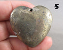 You Choose! Pyrite Gold Heart Drilled Pendant