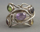 Multi Gemstone Ring 925 Sterling Silver Size 6.5 (Vintage) H135-6