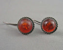 Amber Gemstone Earrings 925 Sterling Silver (Vintage) H135-7
