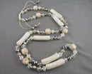 Ceramic and Faceted Glass Beaded Necklace (Vintage) H135-10