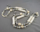 Ceramic and Faceted Glass Beaded Necklace (Vintage) H135-10