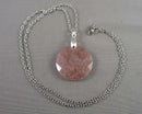 Strawberry Quartz Gemstone Pendant Necklace (Vintage) H135-13