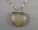 Frosted Glass Apple Pendant Necklace (Vintage) H135-15