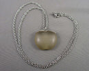 Frosted Glass Apple Pendant Necklace (Vintage) H135-15