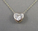 925 Sterling Silver CZ Heart Pendant Necklace H135-16