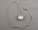 925 Sterling Silver CZ Heart Pendant Necklace H135-16