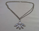 Gunmetal Rhinestone Pendant Necklace (Vintage) H135-19