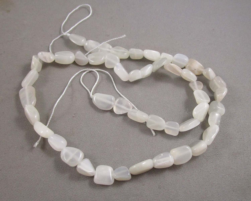 White Moonstone Nugget Bead Strand 7.5" (C075)