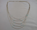 Multi Strand 925 Sterling Silver Necklace H136-3