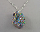 Rainbow Aura Quartz Gemstone Pendant Necklace H136-8
