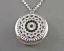 Silver Tone Filigree Pendant Necklace H136-16