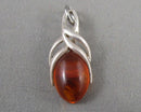 Amber Gemstone Pendant 925 Sterling Silver (Vintage) H137-2