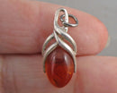 Amber Gemstone Pendant 925 Sterling Silver (Vintage) H137-2
