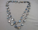 Long Shell Gemstone Necklace (Vintage) H137-3