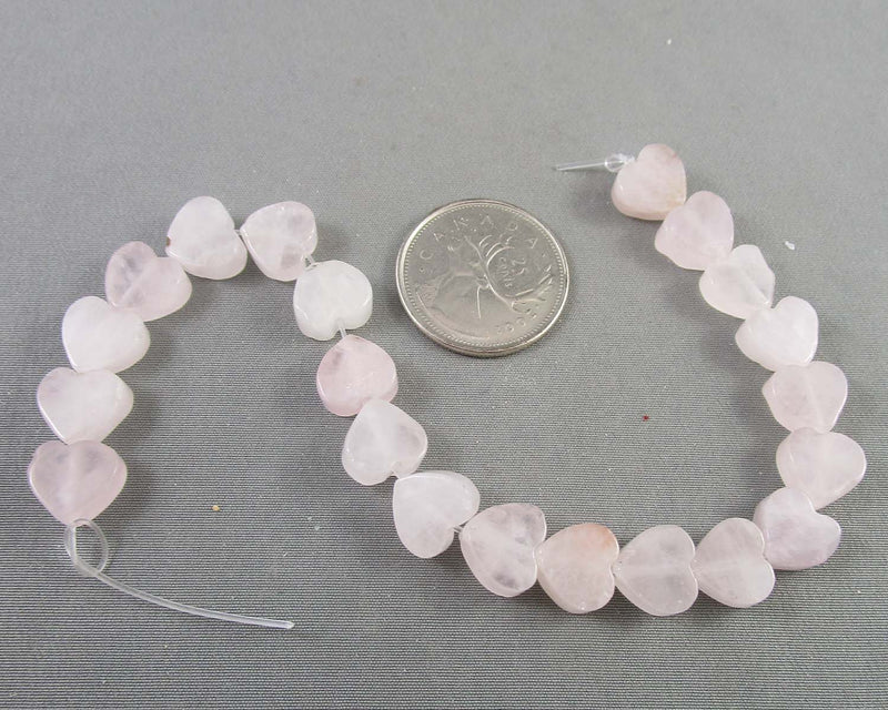 Rose Quartz Heart Beads 10mm (C307)