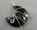 Black Obsidian Moon Pendant Z001