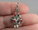 925 Sterling Silver Christmas Tree Pendant (Vintage) H137-5