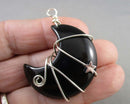 Black Obsidian Moon Pendant Z001