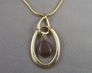Cat's Eye Pendant Necklace Vintage H137-11