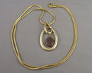 Cat's Eye Pendant Necklace Vintage H137-11