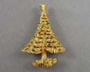 Marcel Boucher Christmas Tree Rhinestone Brooch (Vintage) H137-12