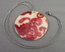 Shell Gemstone Pendant Necklace (Vintage) H137-17