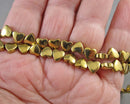 Gold Hematite Heart Beads 5x6mm (C345)