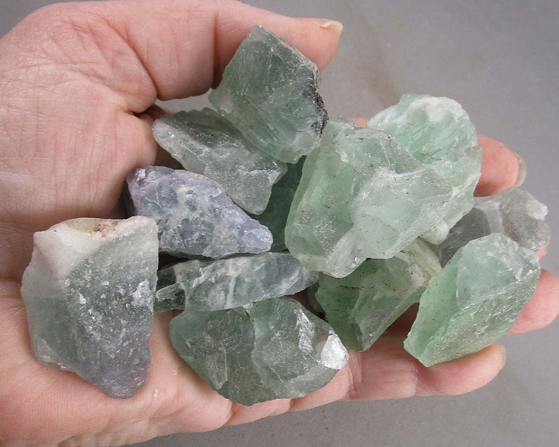 Green Fluorite Crystals Raw 3pc H073