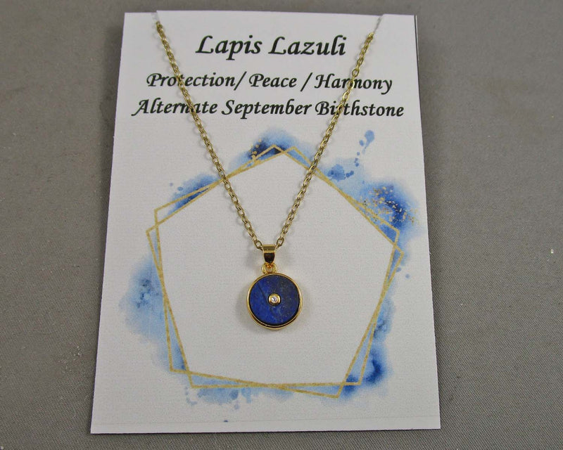 Lapis Lazuli 18KGP Pendant Necklace 1pc (C094)