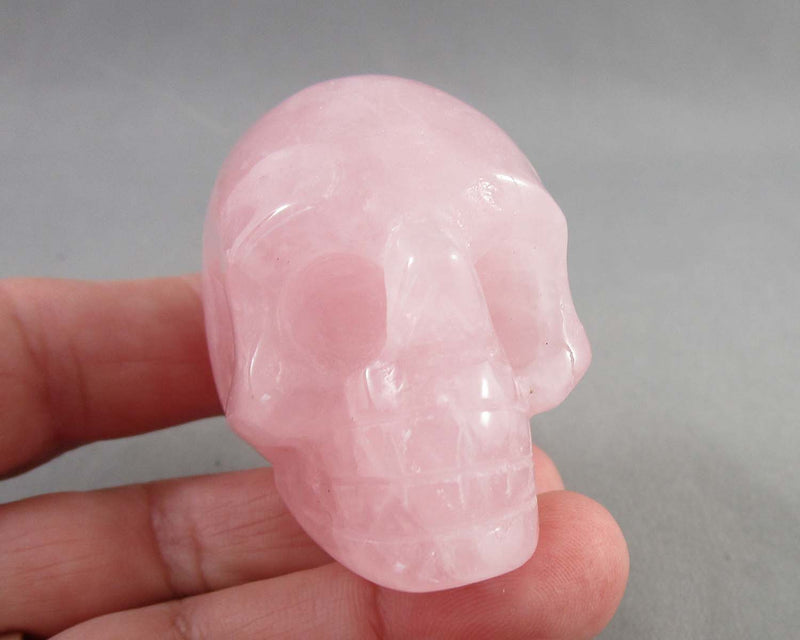 Rose Quartz Crystal Skull 2" E084