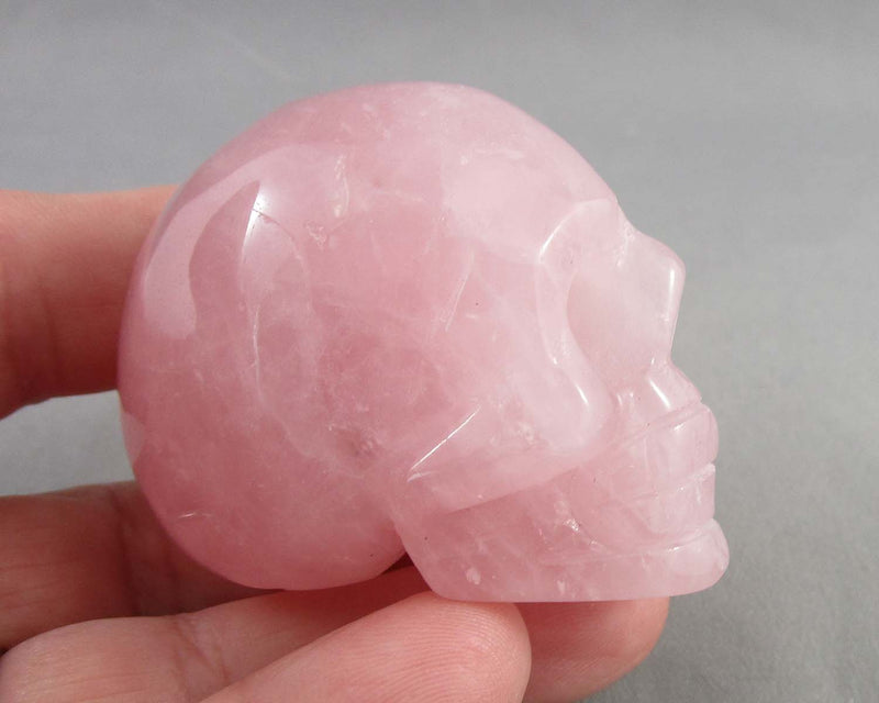 Rose Quartz Crystal Skull 2" E084