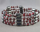 Magnetic Hematite & Garnet Wrap Bracelet (Vintage) H008-13