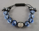 Hematite & Faceted Glass Bracelet (Vintage) H008-17
