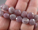 Lepidolite Gemstone Flat Round Beads 8x5mm C107
