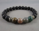 Moss Agate Gemstone Bracelet (Vintage) H010-7